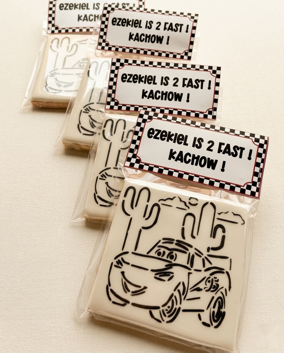 Undecorated cookie blanks with stencils