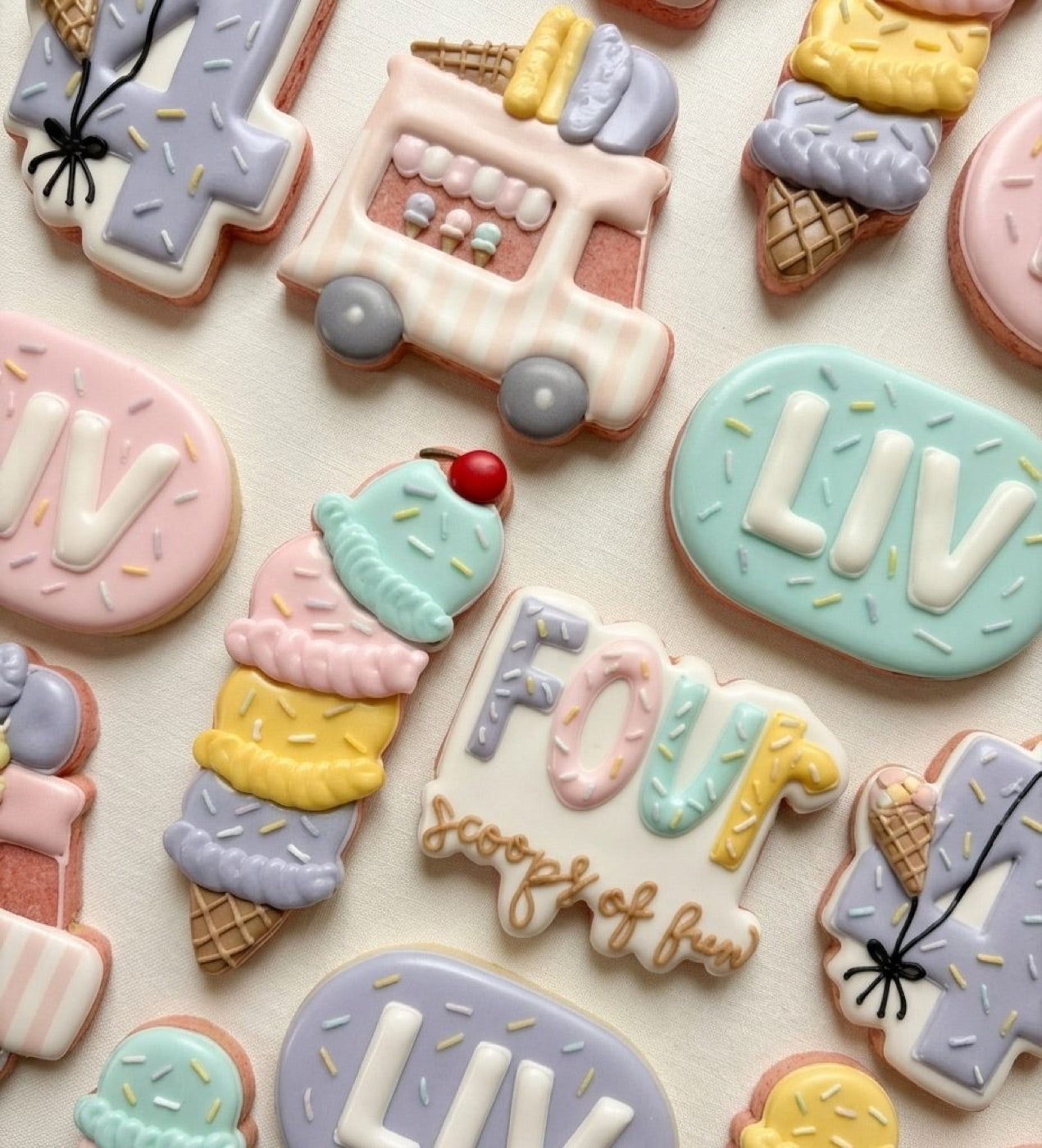 Custom birthday cookies, hand-decorated by Keookies