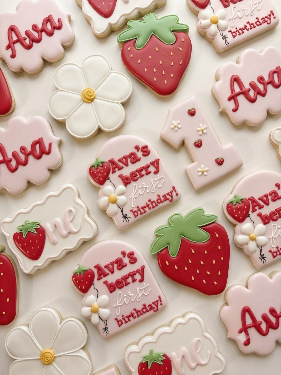 Custom citrus-themed baby shower cookie set — 'A Little Cutie Is On The Way' with hand-piped orange clementine cookies, bibs, onesies, and rattles